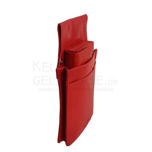 von Branco - Kellnergeldboerse Taxiboerse Kellnertasche - Farbe Rot, Material Leder - Modell 430-435-RD